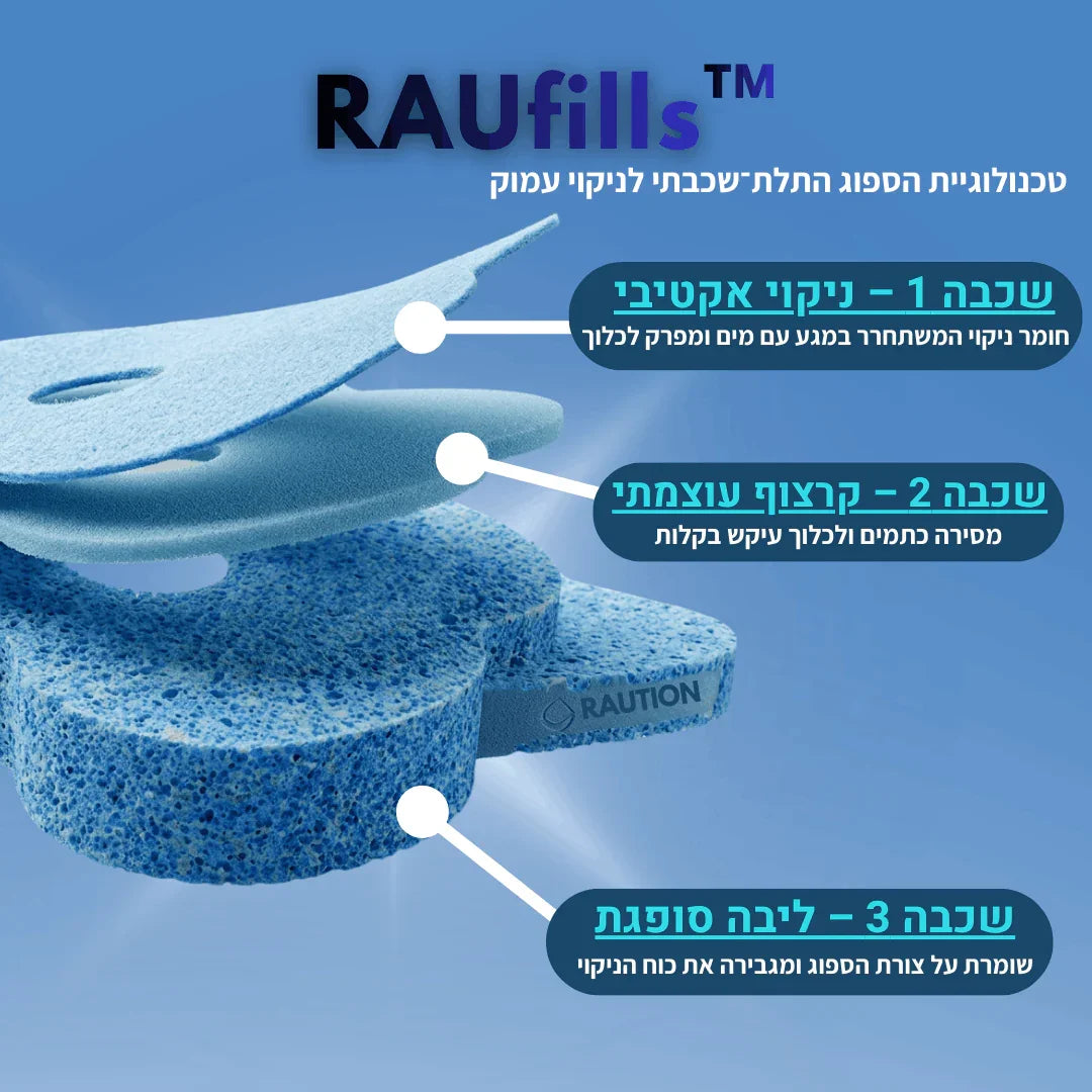  ספוג ניקוי חד פעמי עם חומר חיטוי מובנה
